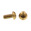 Prime-Line Machine Screw, Round Head, Phil/Sltd Comb 1/4in-20 X 1/2in Solid Brass 25PK 9005146